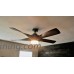 Kichler Lighting 52-in Mediterranean Walnut with Bronze Accents Downrod Mount Indoor Ceiling Fan with LED Light Kit and Remote - B01GUAZVPW